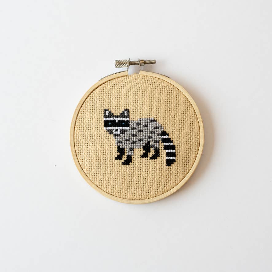 Raccoon Cross Stitch Kit for Beginners