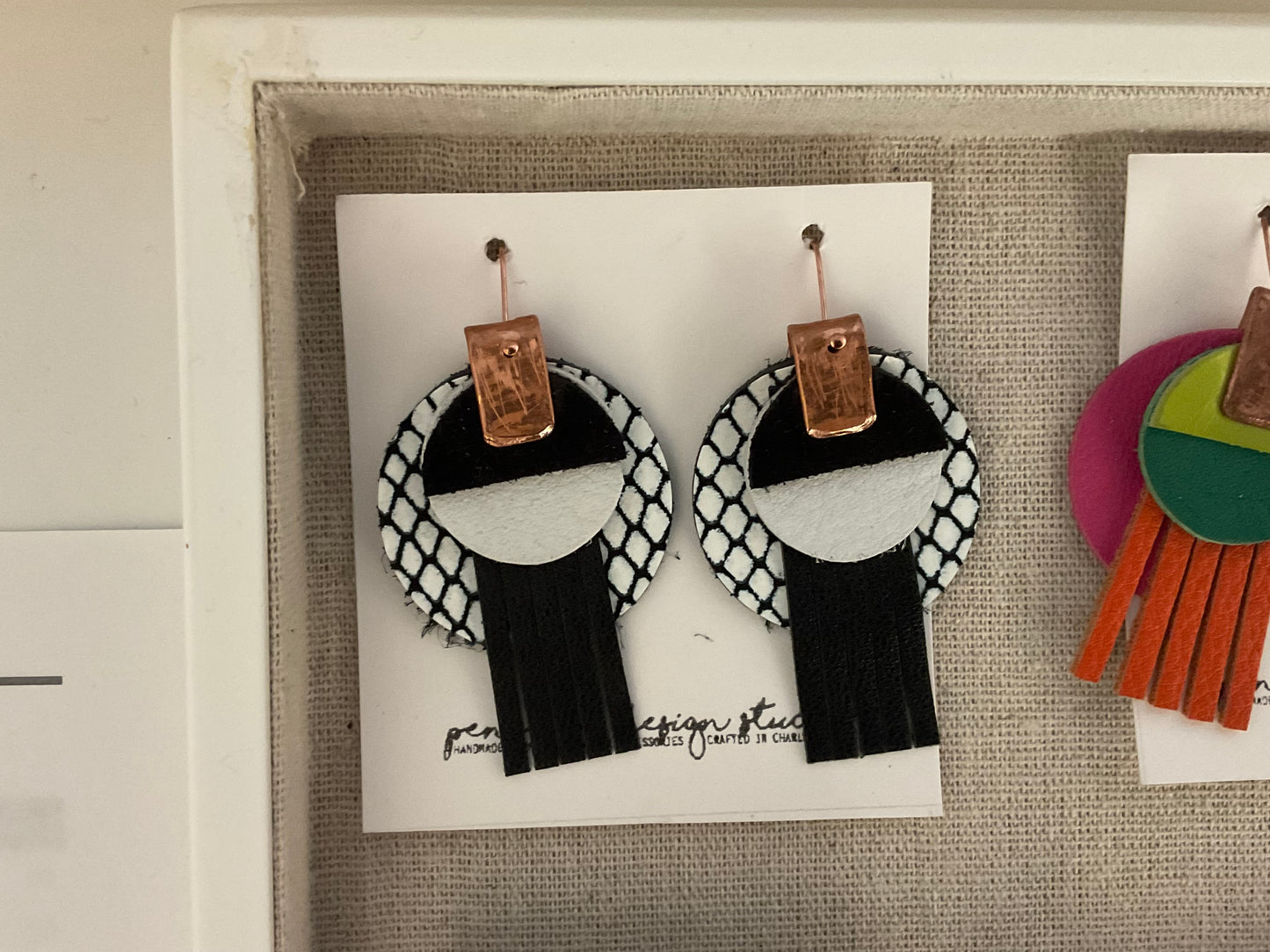 leather circles and tassel- Penelope Design Studio