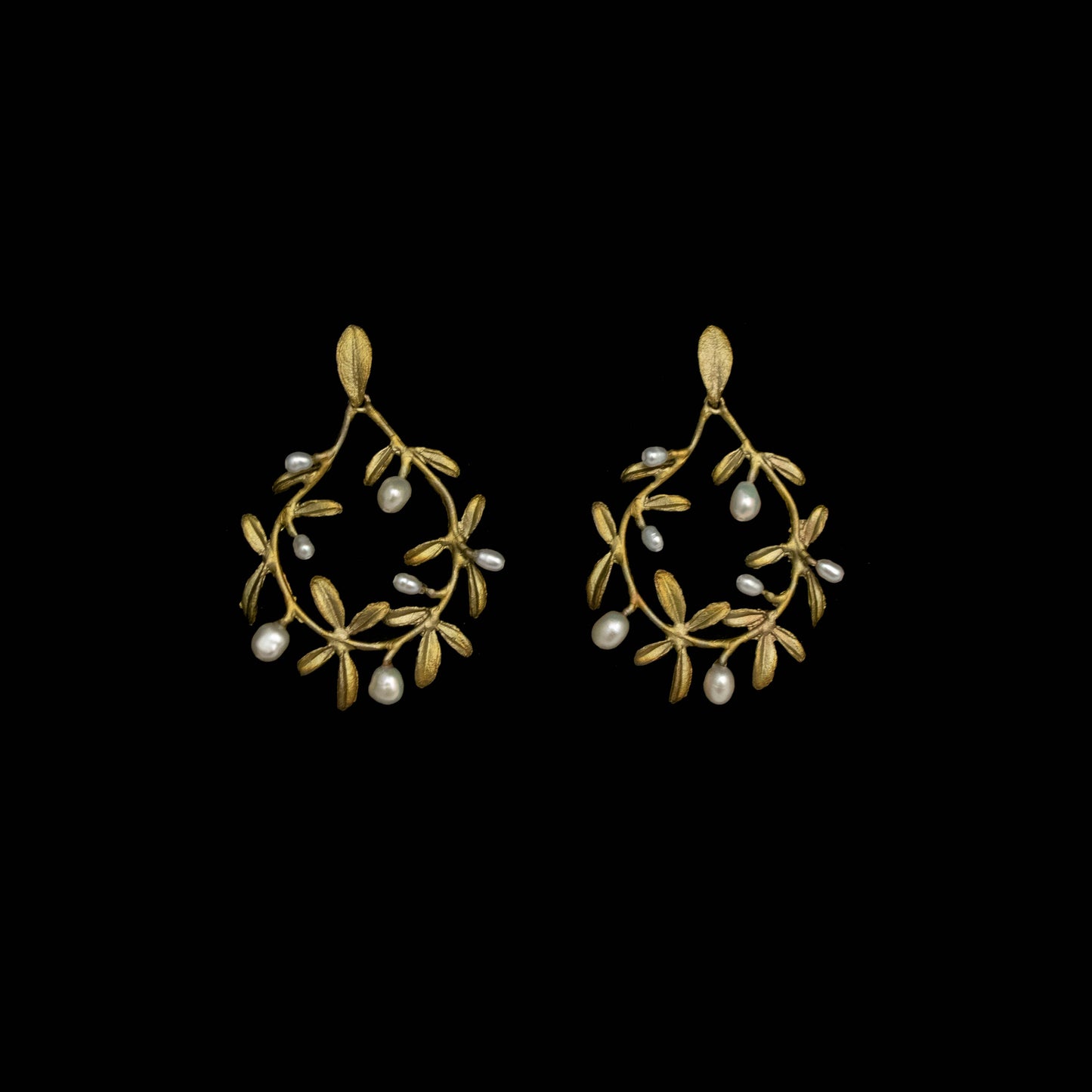 Garden Vine Post Circle Earrings by Michael Michaud