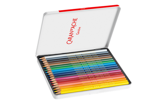 Set of 18 Permanent Pencils SWISSCOLOR in Metal Box