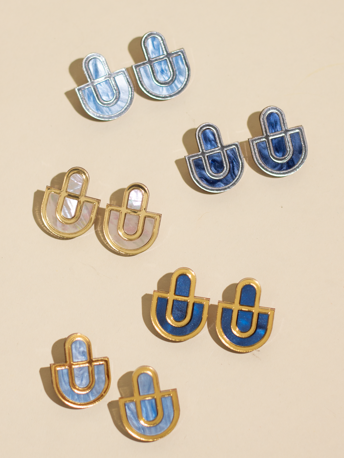 Devin - Mother of Pearl Shell and Acrylic Statement Studs