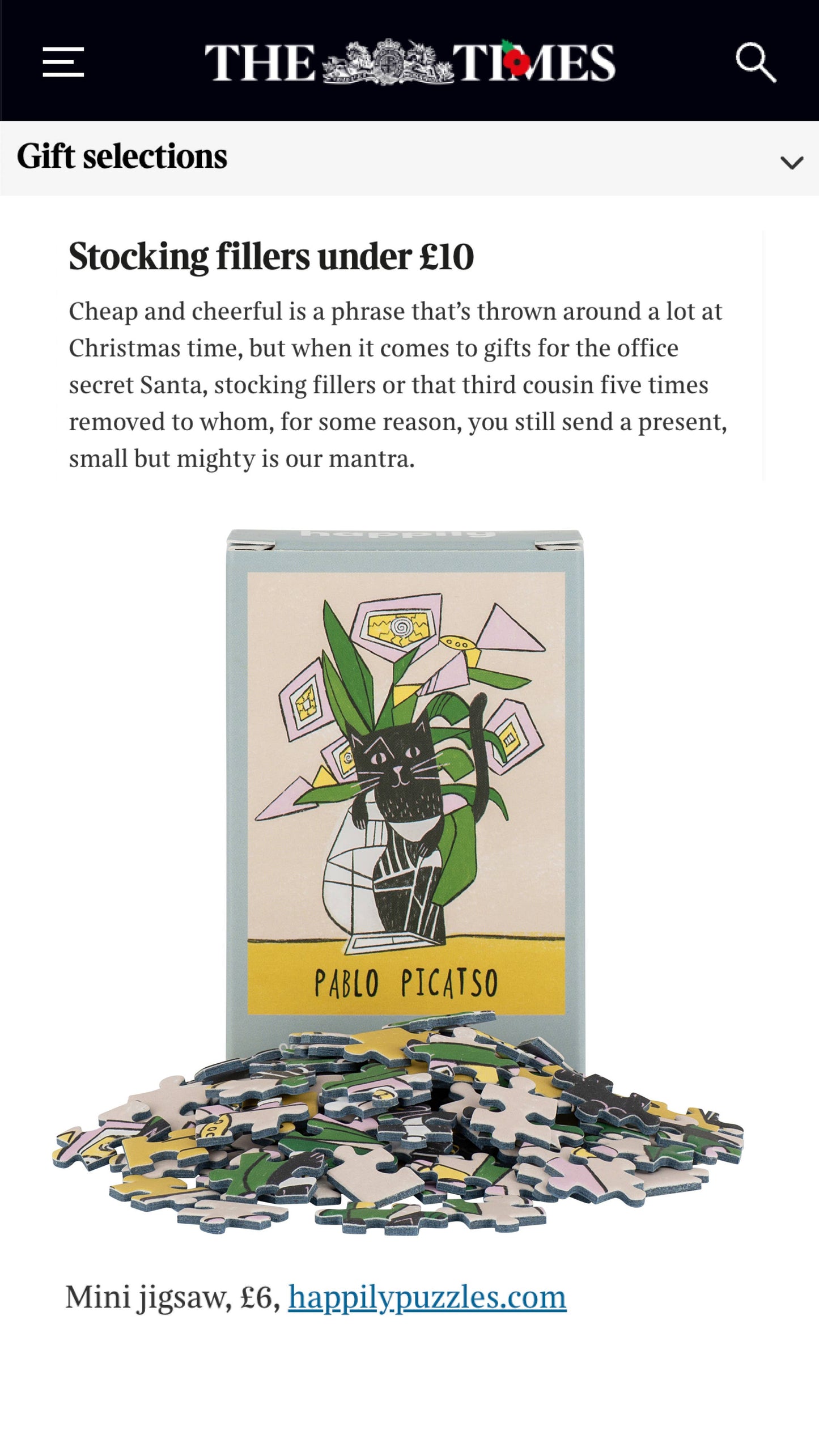 Pablo Picatso Mini Jigsaw Puzzle