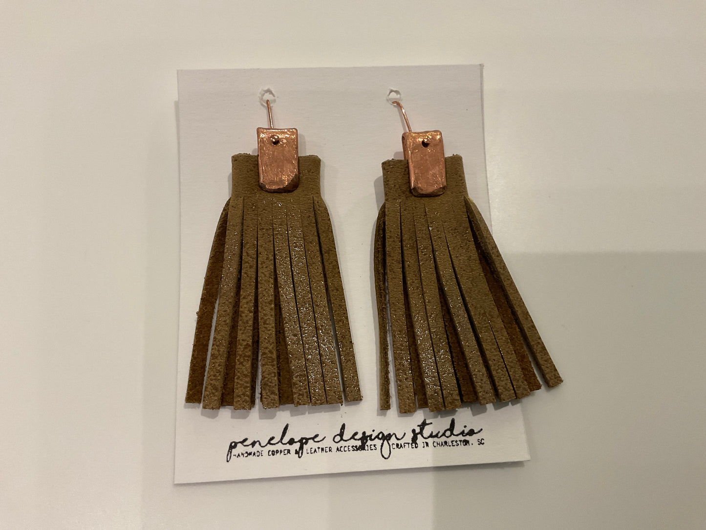 Leather Tassel Earrings- Penelope Design Studio