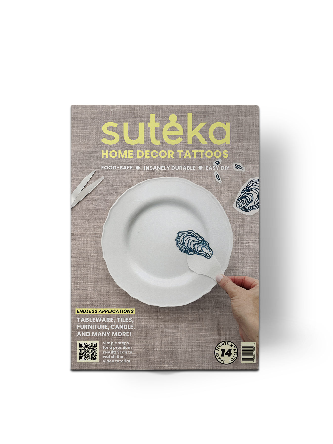 Suteka: Home Decor Tattoos, Oysters - Teal