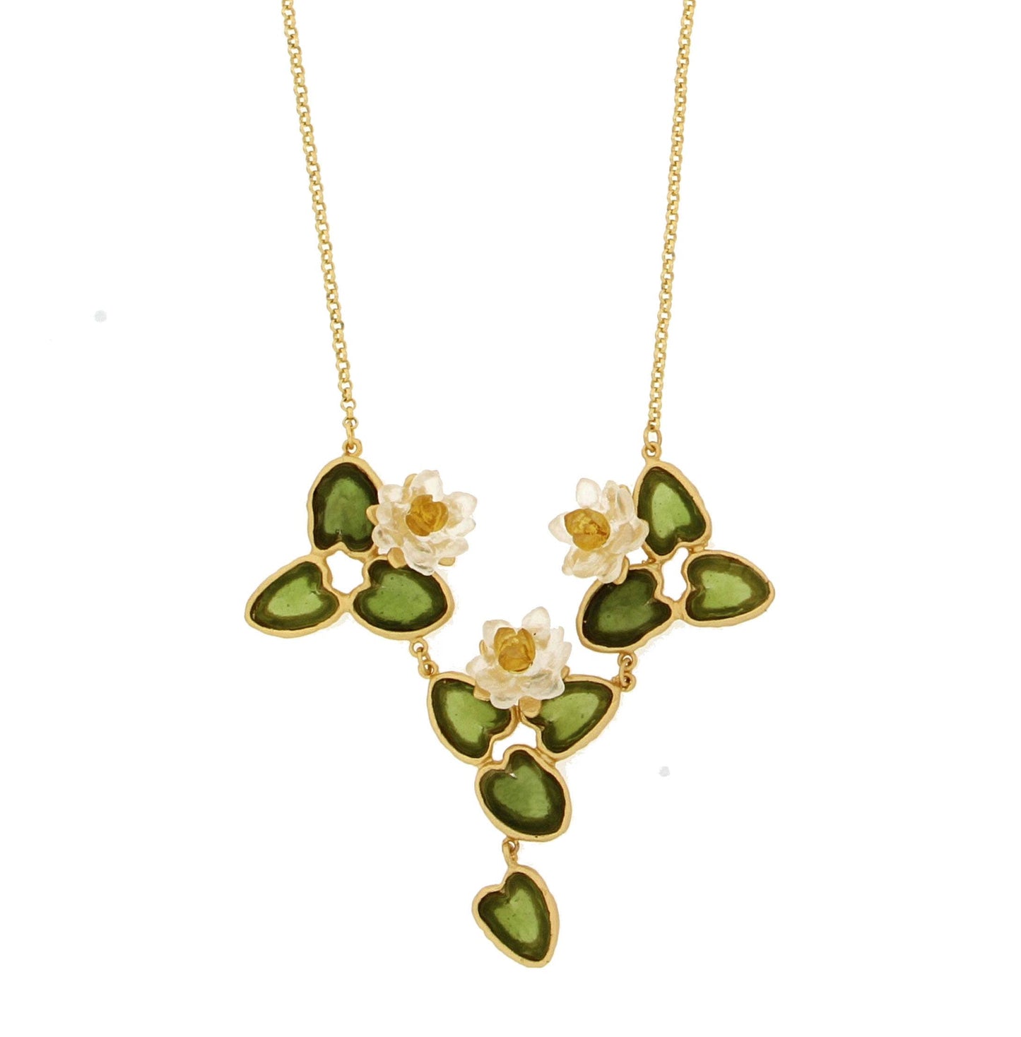 Water Lily Statement Necklace by Michael Vincent Michaud