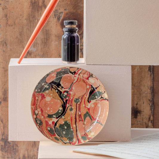Roomytown: Round Enamel Tray - Marbled