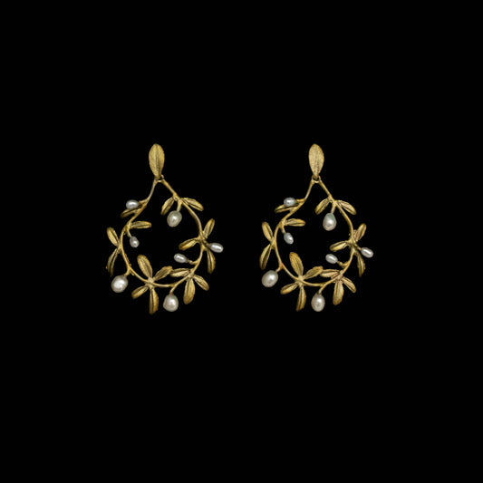 Garden Vine Post Circle Earrings by Michael Michaud