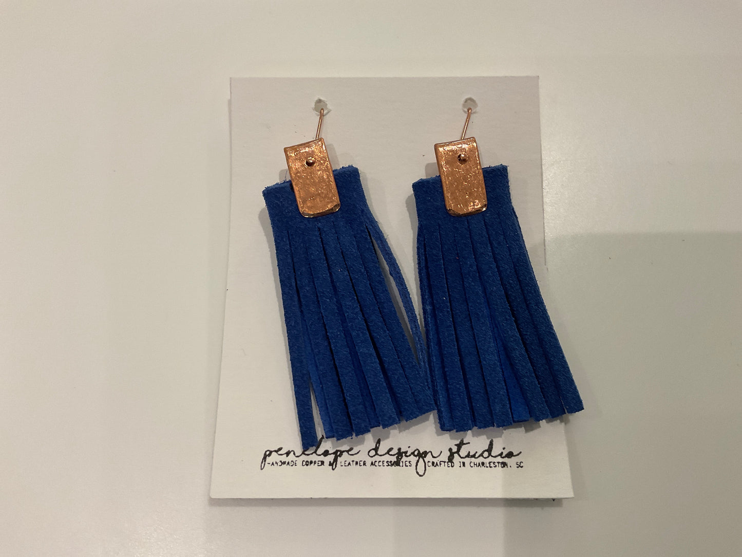 Leather Tassel Earrings- Penelope Design Studio