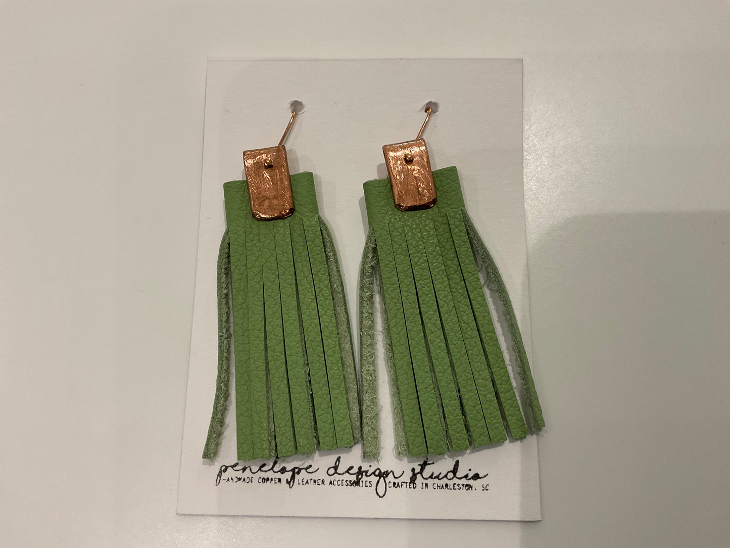 Leather Tassel Earrings- Penelope Design Studio