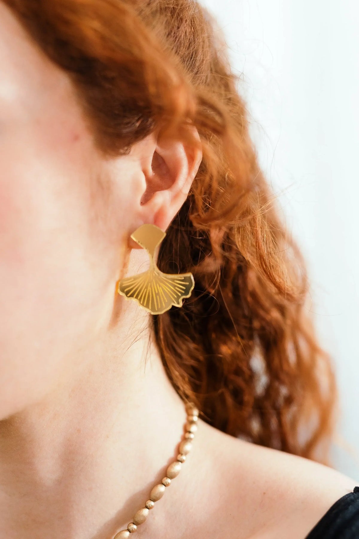 Ginkgo Leaf Statement Earrings