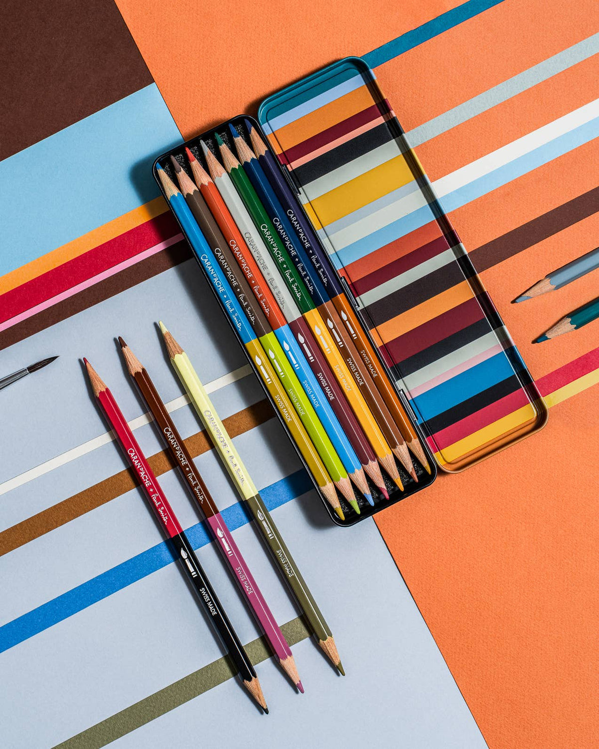 Caran d'Ache + Paul Smith Bi-color Pencil Set