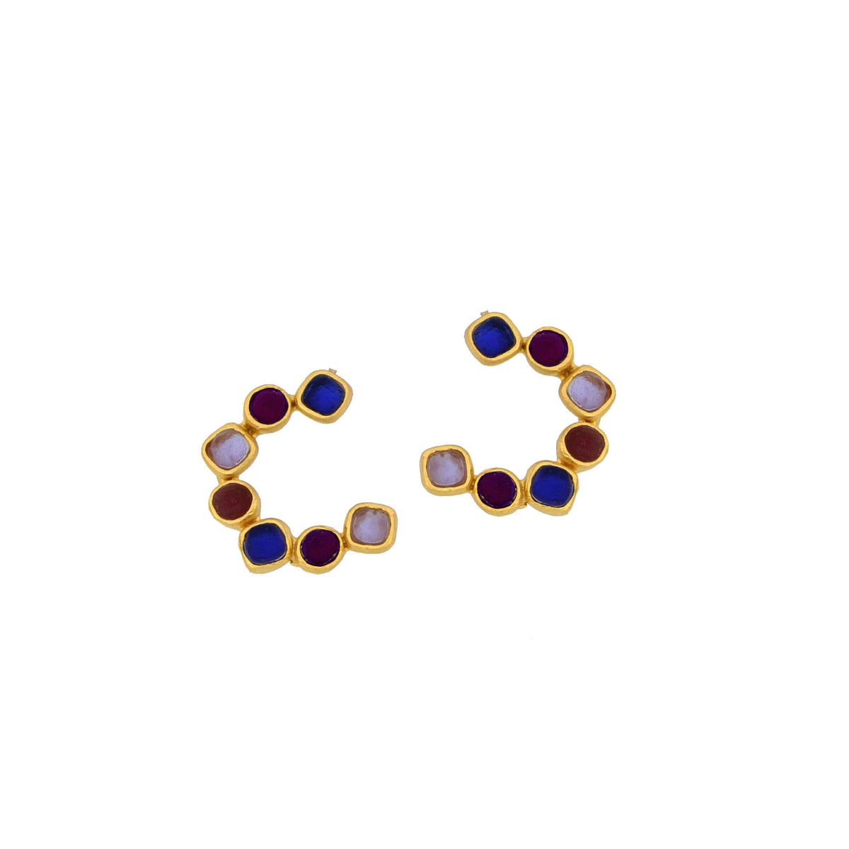 Michael Vincent Michaud - Diamond Drop Crescent Post Earrings