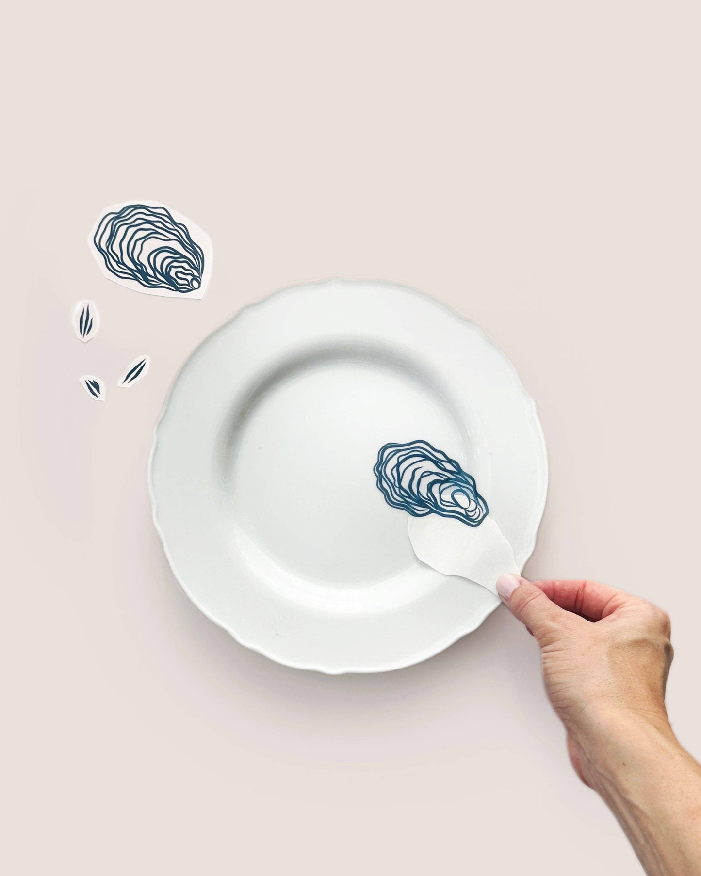 Suteka: Home Decor Tattoos, Oysters - Teal