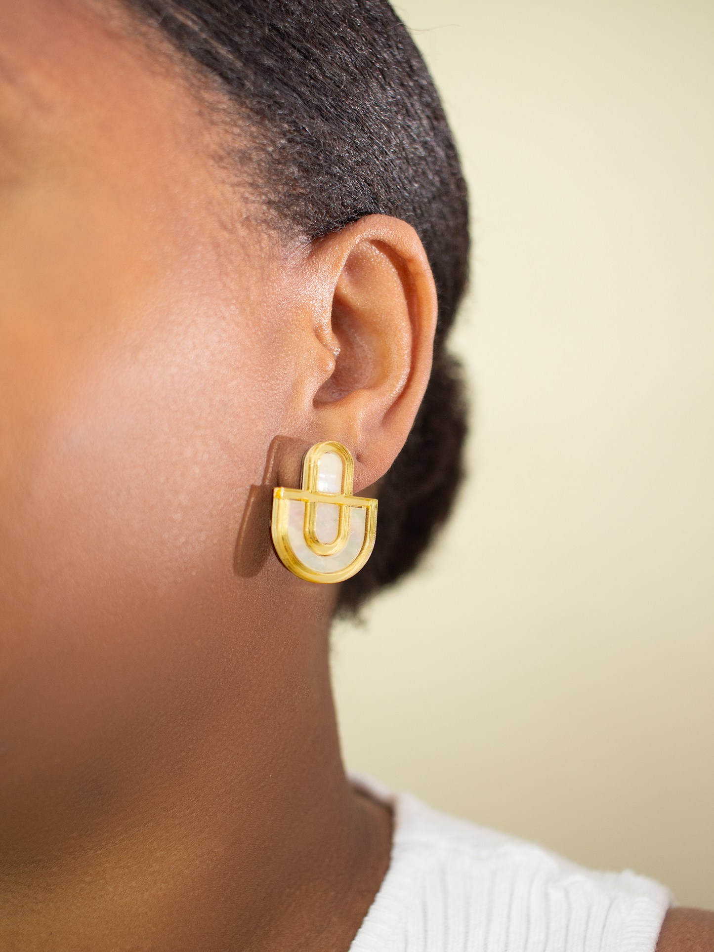 Devin - Mother of Pearl Shell and Acrylic Statement Studs