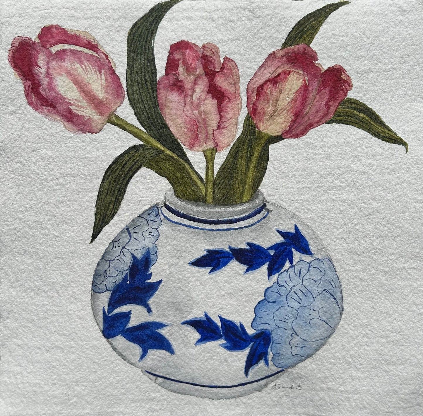 Armando Barajas Tulip Painting in Vase #014