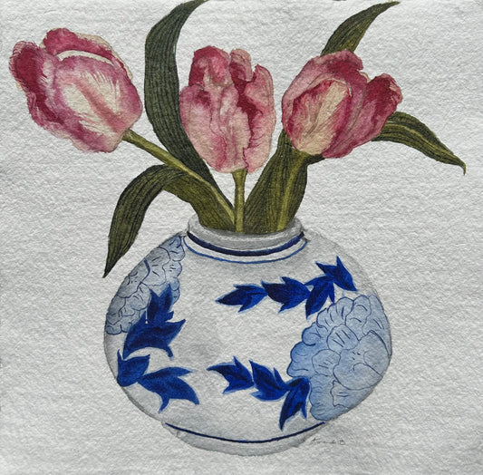 Armando Barajas Tulip Painting in Vase #014