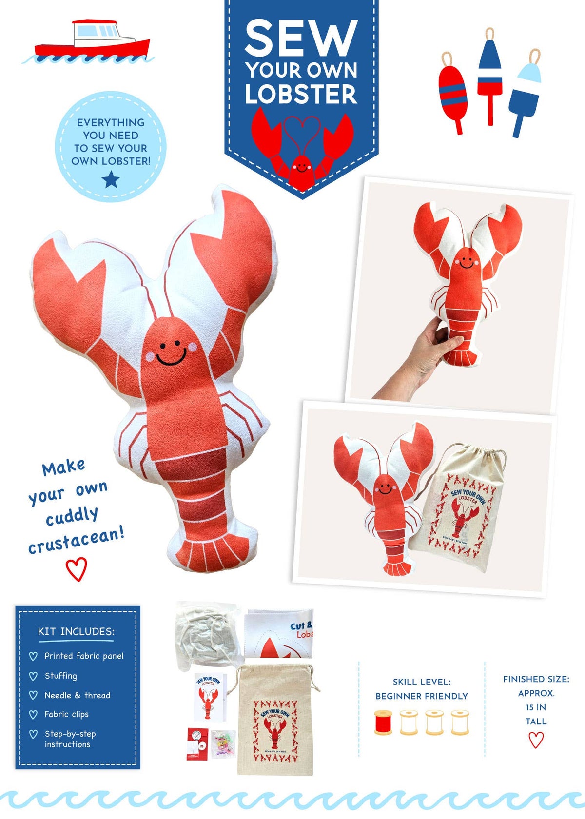 Sew Your Own Lobster Kit