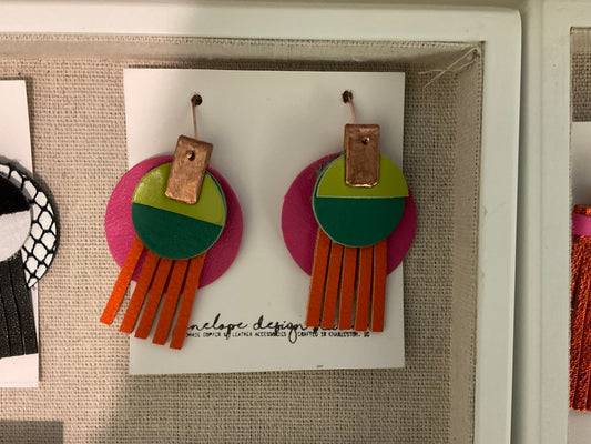 leather circles and tassel- Penelope Design Studio