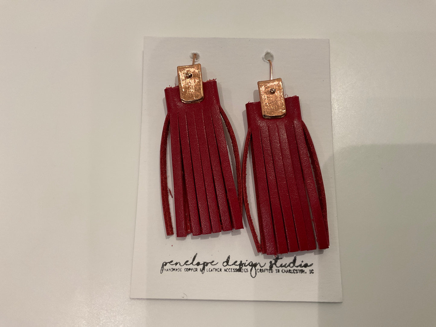 Leather Tassel Earrings- Penelope Design Studio