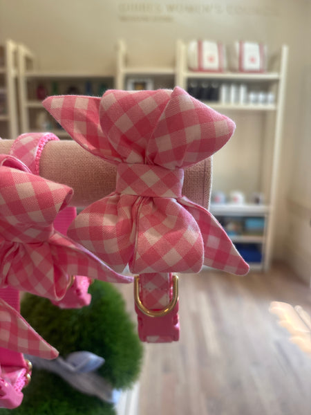 Bow Collar (pink Gingham)