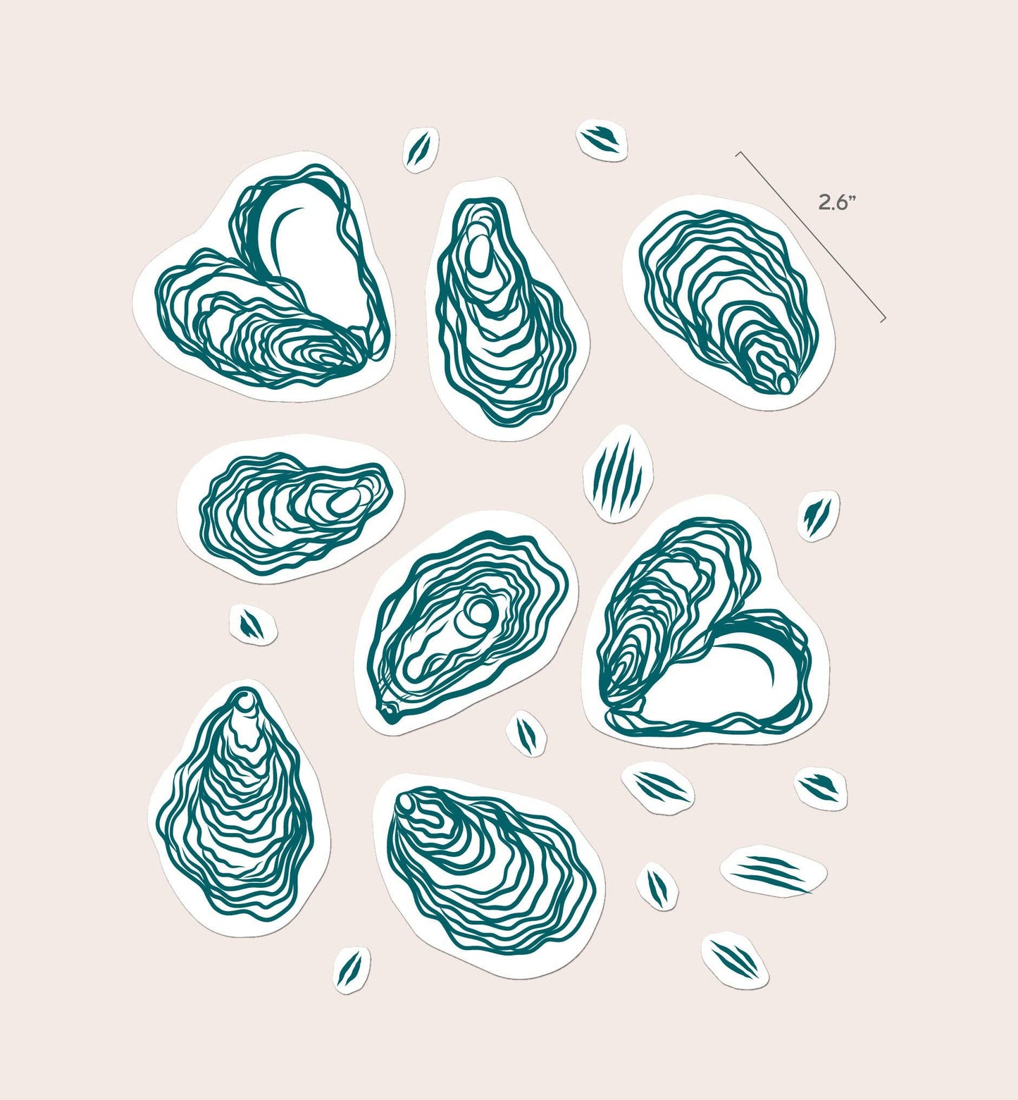 Suteka: Home Decor Tattoos, Oysters - Teal