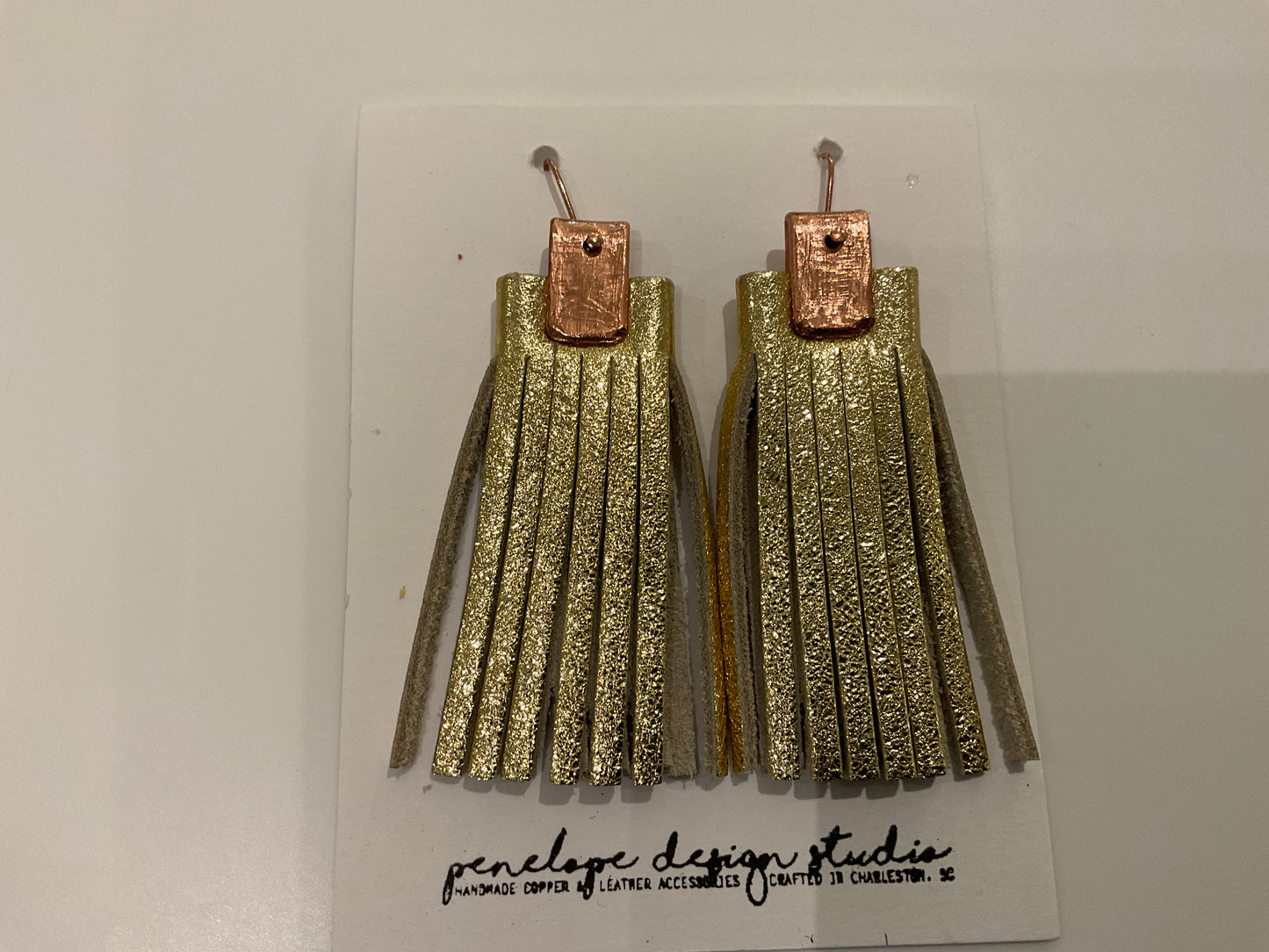 Leather Tassel Earrings- Penelope Design Studio