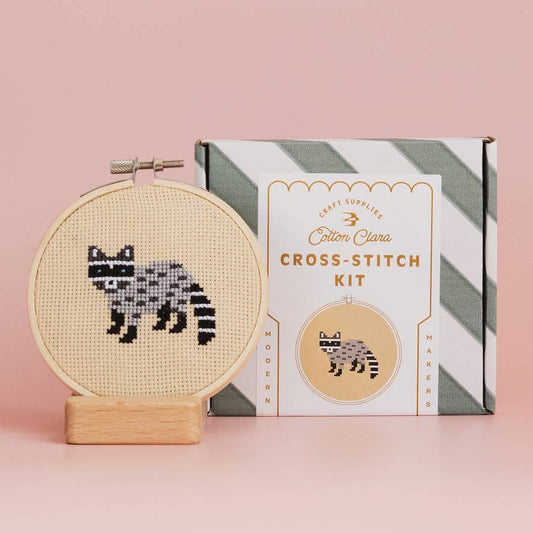 Raccoon Cross Stitch Kit for Beginners
