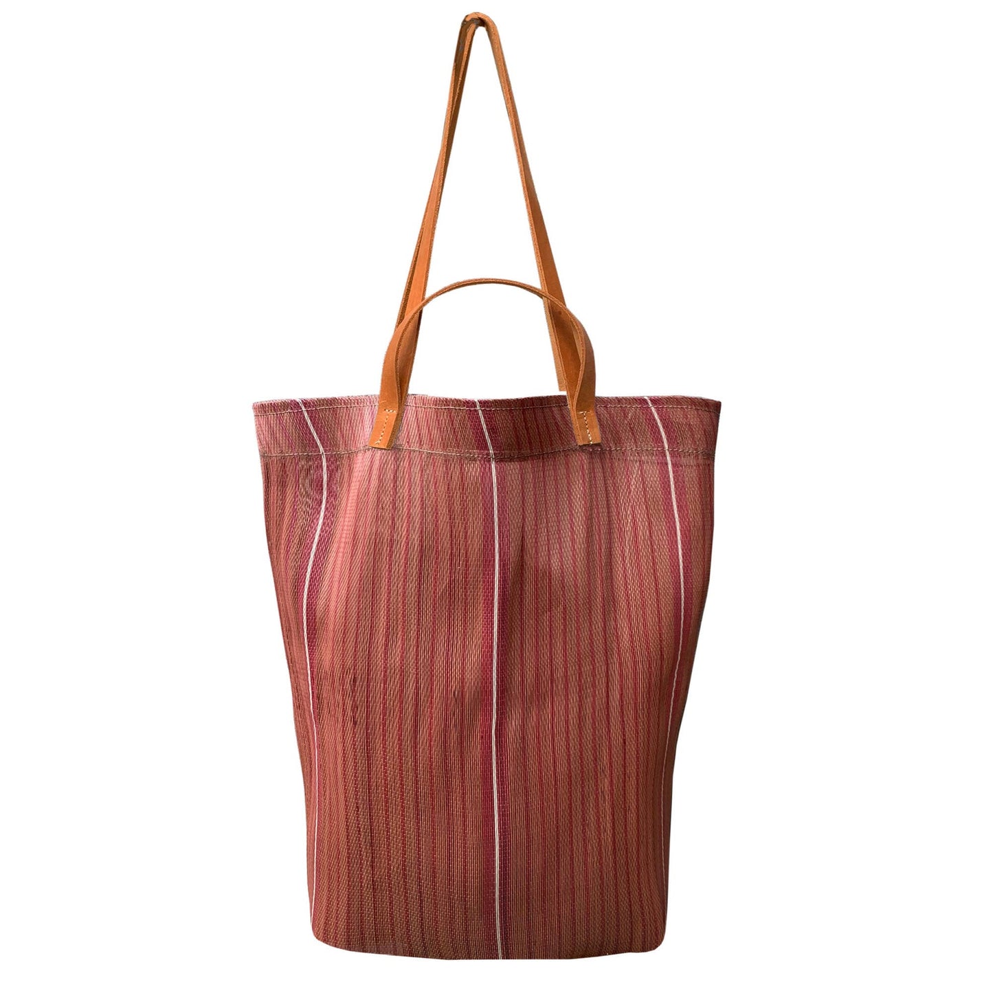 Small Recycled Plastic Market Tote Bag in Rust