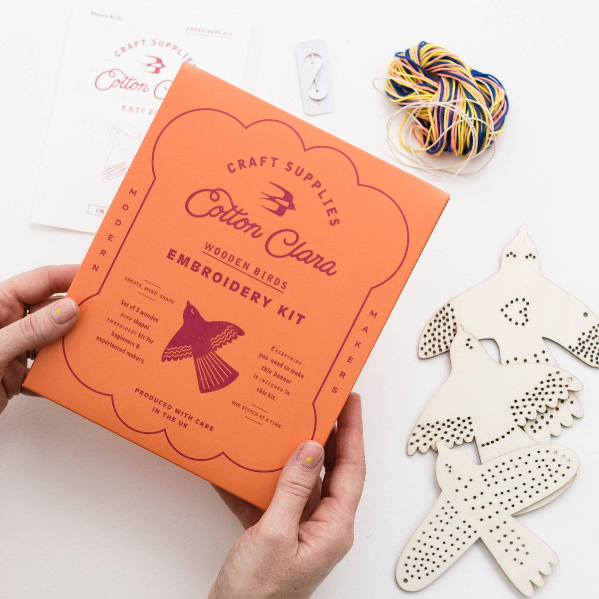 Wooden Bird Embroidery Kit – Beginner-Friendly DIY Garland