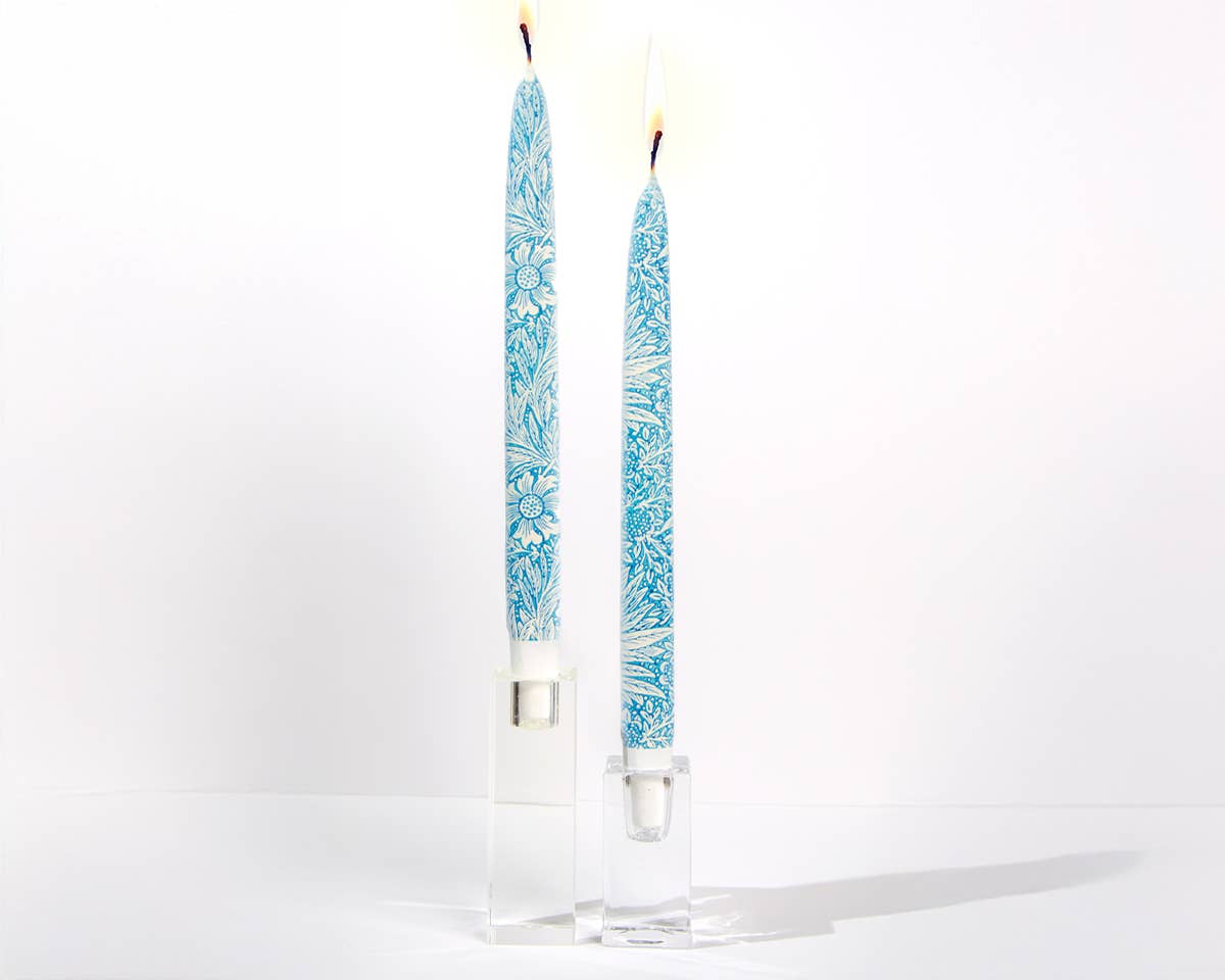 Taper Candles - Blue marigold by William Morris