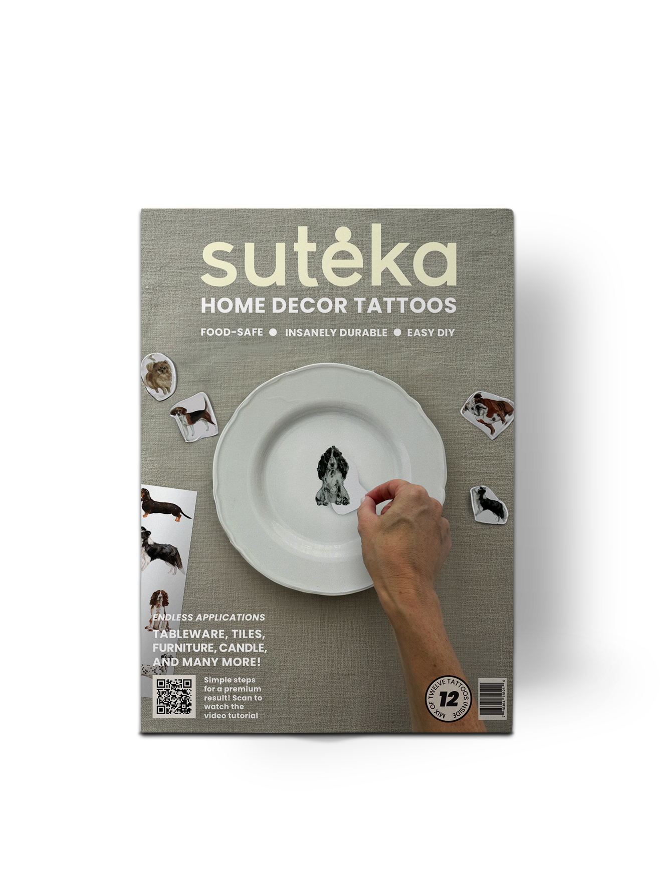 Suteka: Home Decor Tattoos, Watercolor Dogs Mix