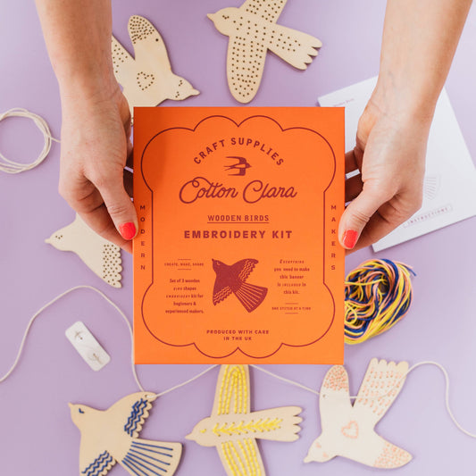 Wooden Bird Embroidery Kit – Beginner-Friendly DIY Garland