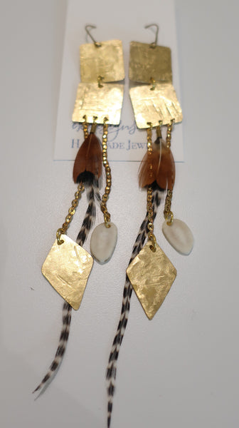 EK Design Feather Earrings