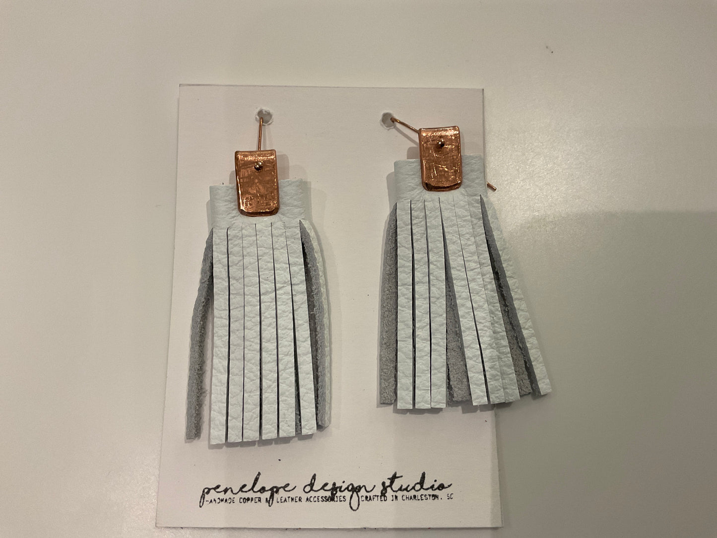 Leather Tassel Earrings- Penelope Design Studio