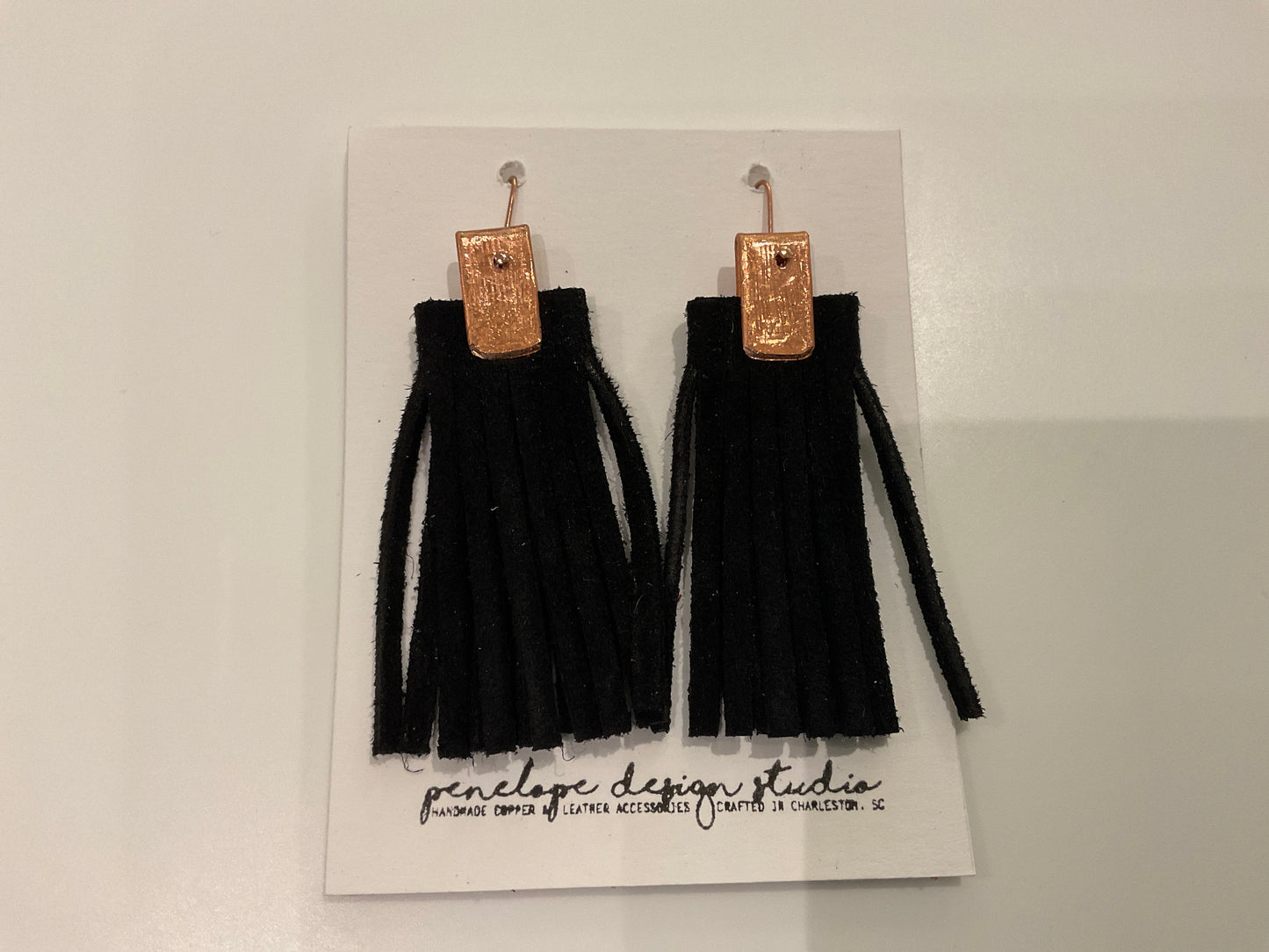 Leather Tassel Earrings- Penelope Design Studio