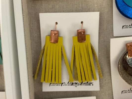 Leather Tassel Earrings- Penelope Design Studio