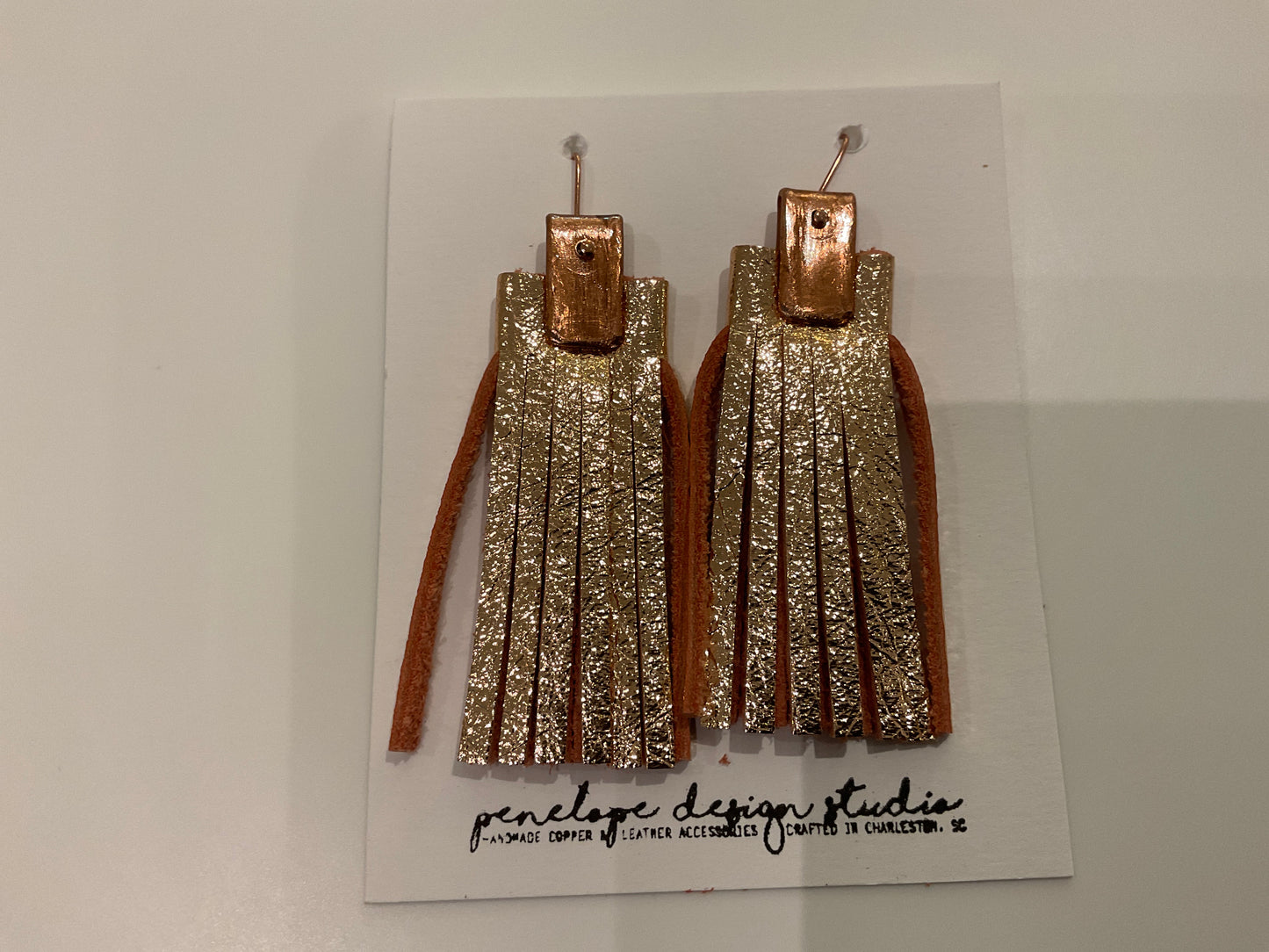 Leather Tassel Earrings- Penelope Design Studio