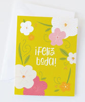 Feliz Boda, Floral Wedding Greeting Card