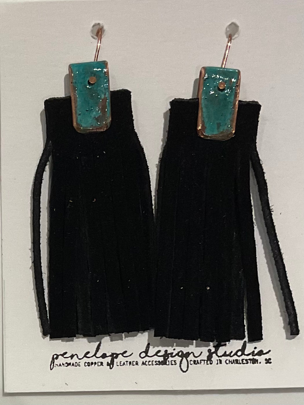 Leather Tassel Earrings- Penelope Design Studio