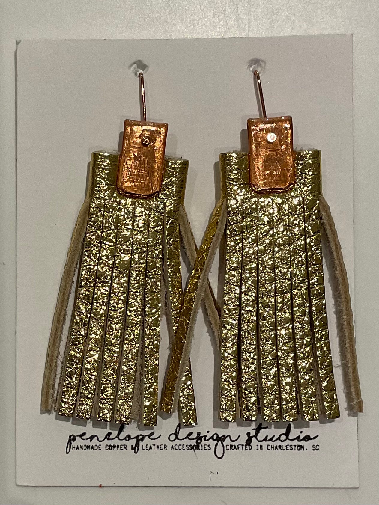 Leather Tassel Earrings- Penelope Design Studio