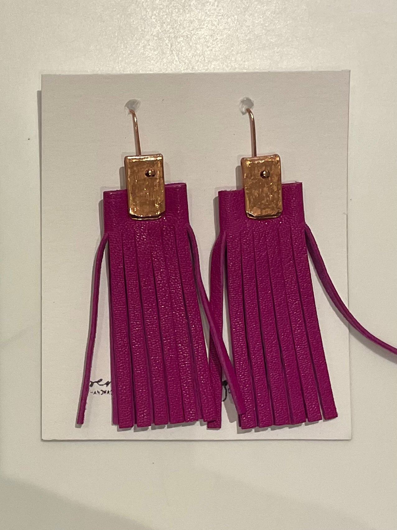 Leather Tassel Earrings- Penelope Design Studio