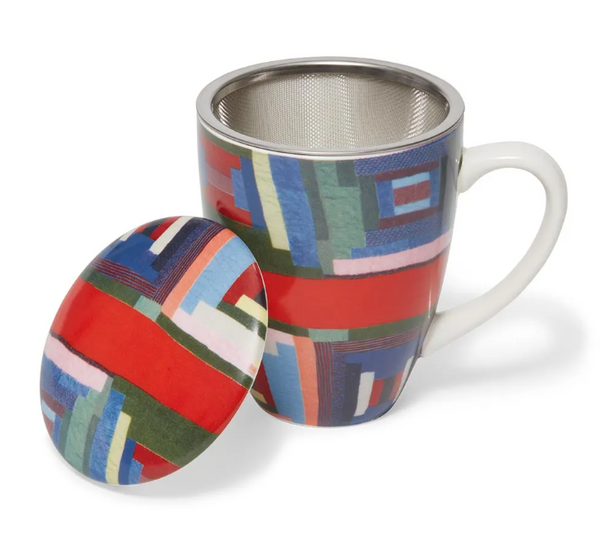 Gee's Bend Pettway Quilt Design, Covered Mug with Tea Diffuse