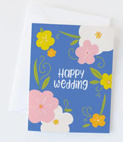 Happy Wedding, Floral Greeting Card