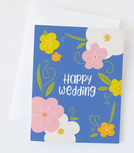 Happy Wedding, Floral Greeting Card