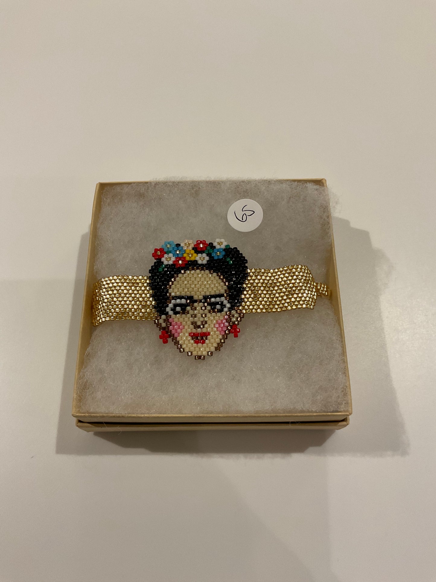 Frida Kahlo Gold Beaded Bracelet