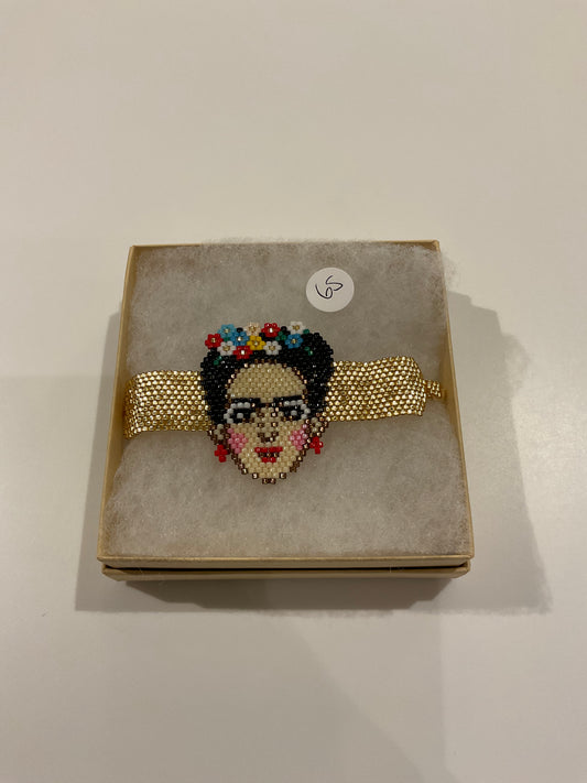 Frida Kahlo Gold Beaded Bracelet
