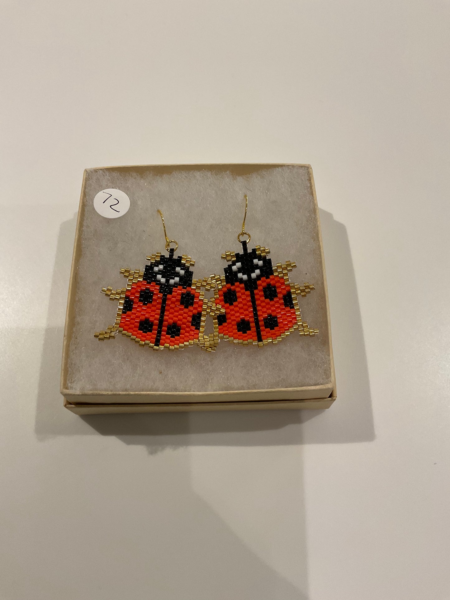 Beaded Ladybug Earrings