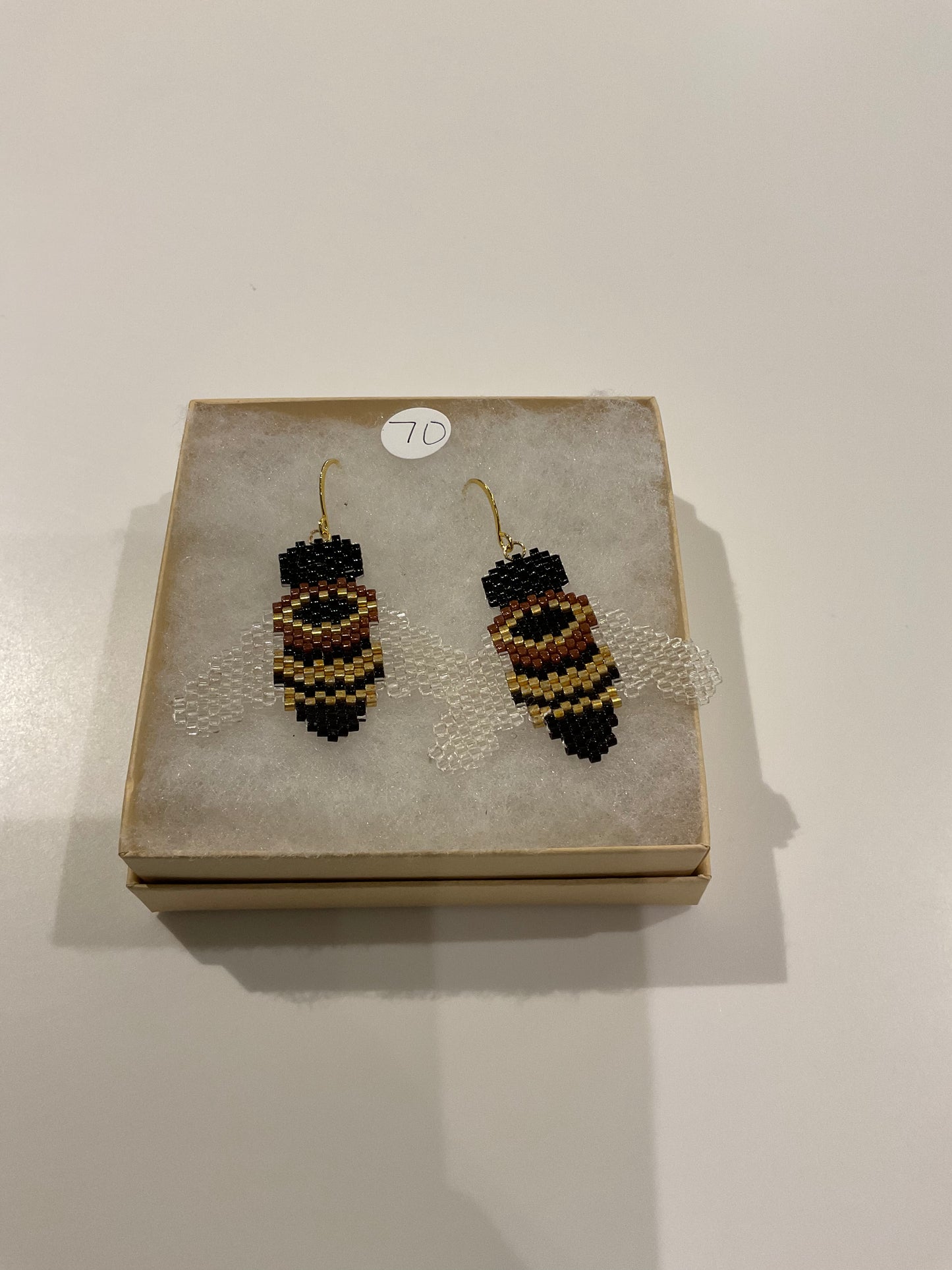 Beaded Bee Earrings