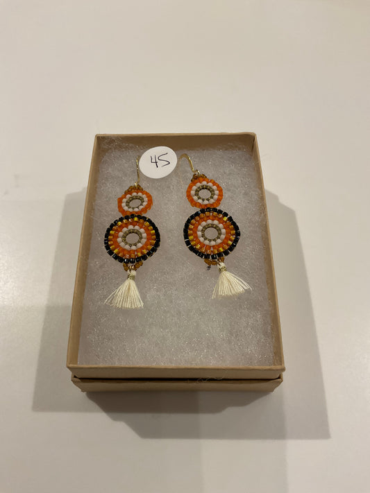 Beaded Stacked Circle Earrings