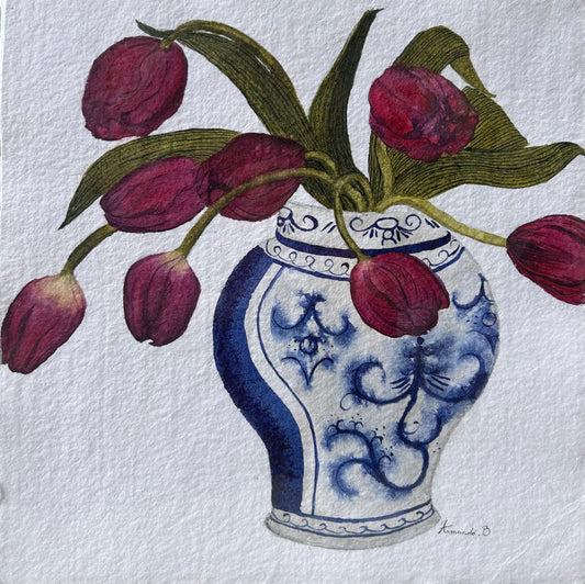 Armando Barajas Tulip Painting in Vase #012